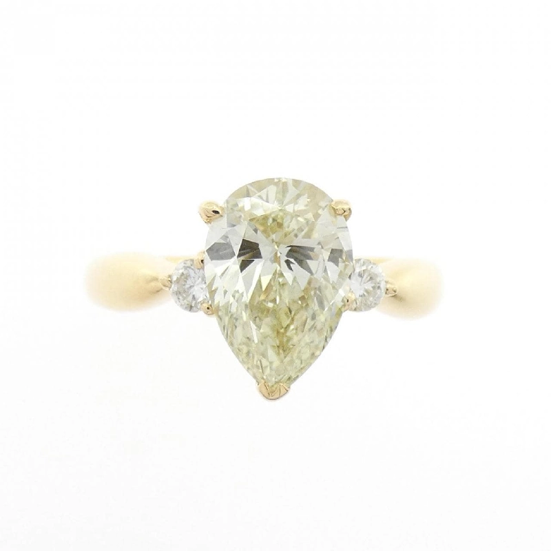 Nhẫn Kim Cương K18YG 1.519CT VLY SI1 Hình Giọt Nước - Hàng hiệu Chính Hãng 874086