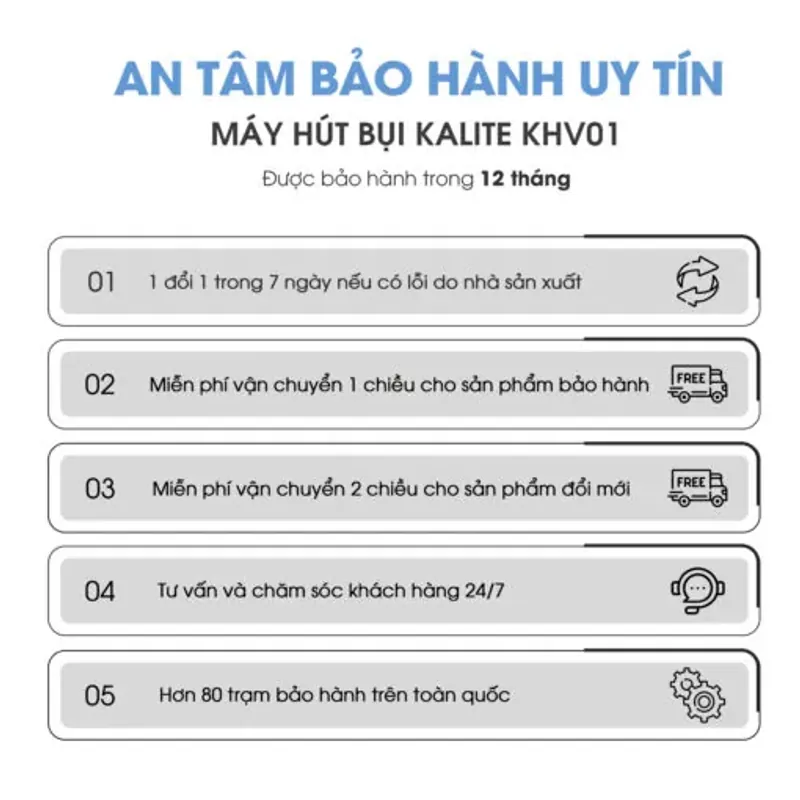 Máy hút bụi Kalite KHV0, màu trắng, mới 100%, tiện dụng 701456