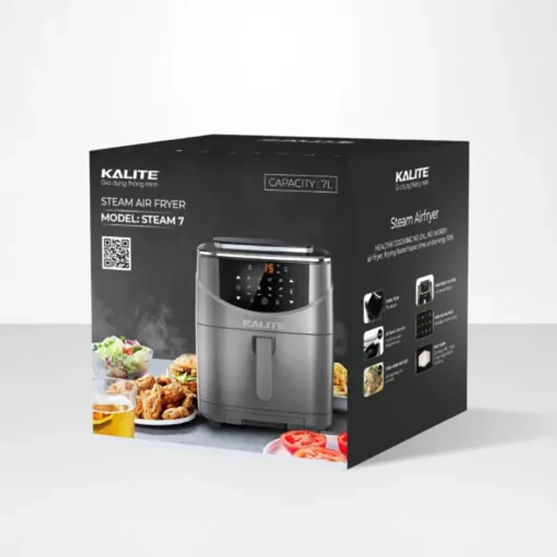 Nồi chiên hơi nước Kalite Steam 7 dung tích 7L 2in1 chiên, hấp, chính hãng mới 100% 573123