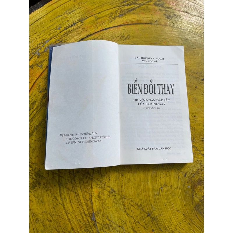 BIỂN ĐỔI THAY- Truyện ngắn đặc sắc của HEMINGWAY 476484