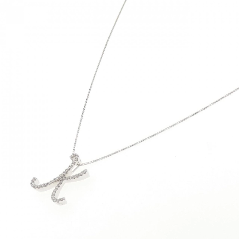 K18WG Chữ cái K Dây chuyền kim cương 0.20CT - Hàng hiệu Chính hãng 866709