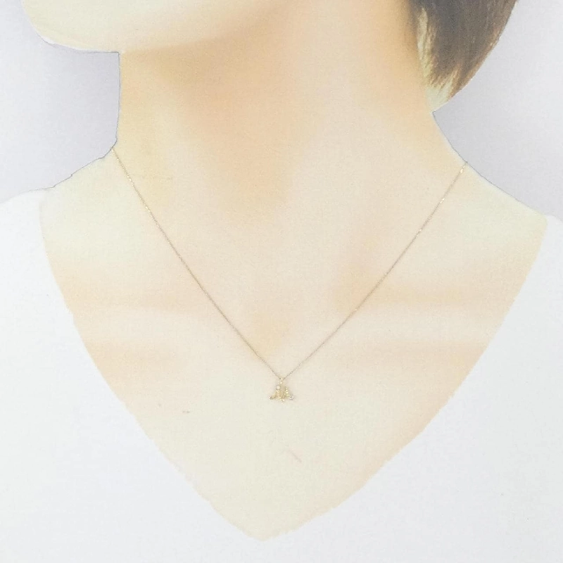 K10YG Chữ cái M Dây chuyền ngọc trai Akoya - Hàng hiệu Chính hãng 856851