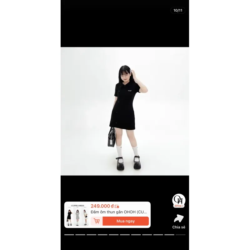 Đầm ôm thun gân OHOH (CUPPIE DRESS) 992258