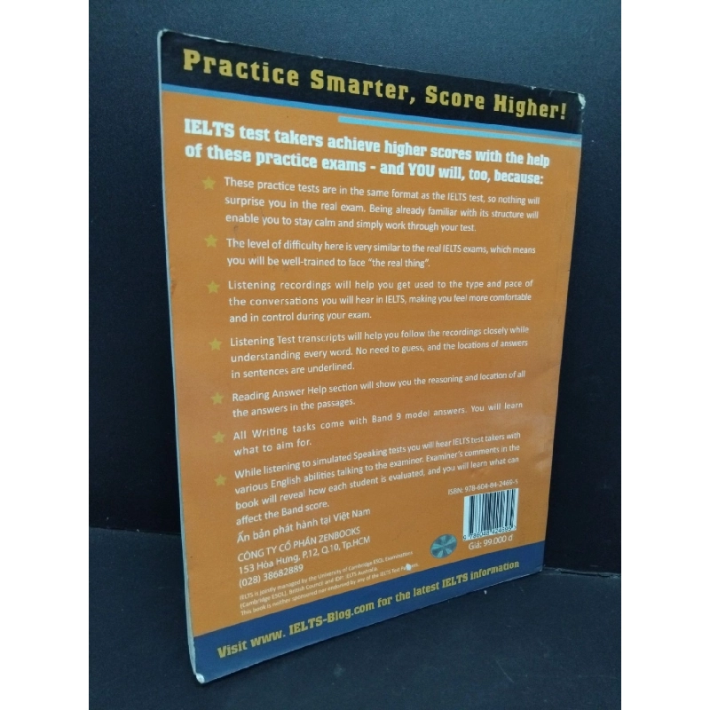 Ielts 5 practice tests, general set 2 mới 80% ố rách góc gáy 2017 HCM1710 HỌC NGOẠI NGỮ 917657