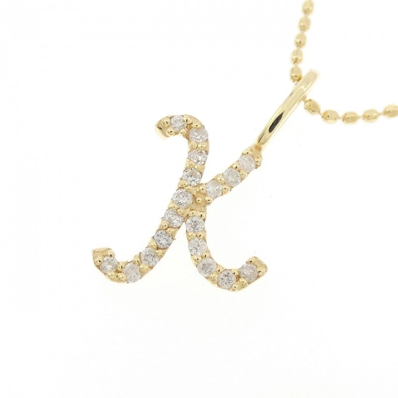 K18YG Chữ cái K Dây chuyền kim cương 0.08CT - Hàng hiệu Chính hãng 858874