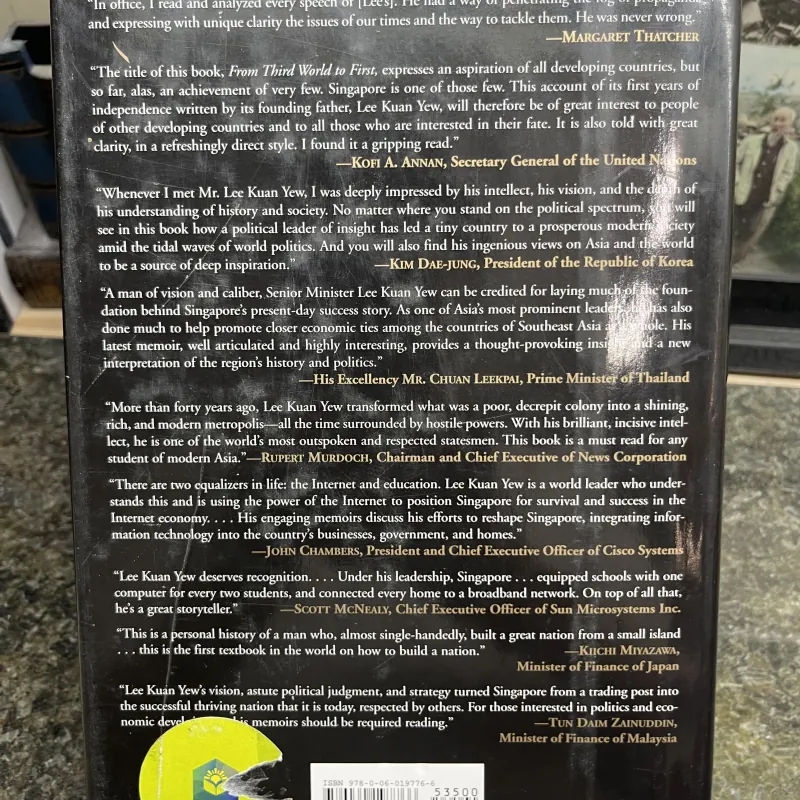 From third world to first The Singapore 1965-2000 Lee Kuan Yew HARD COVER 751863