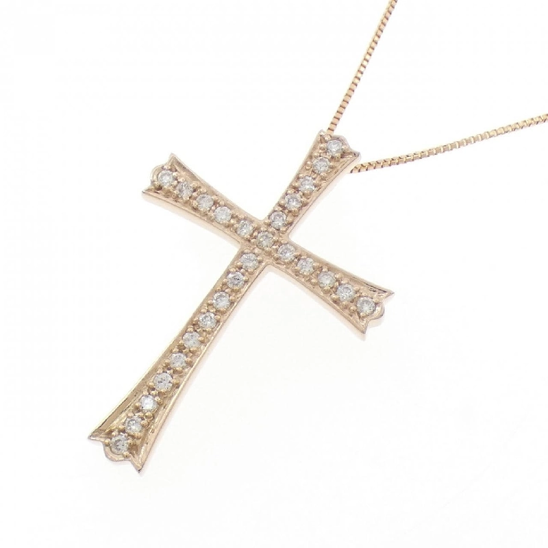 K18PG Dây chuyền kim cương hình chữ thập 0.21CT - Hàng hiệu Chính hãng 859453