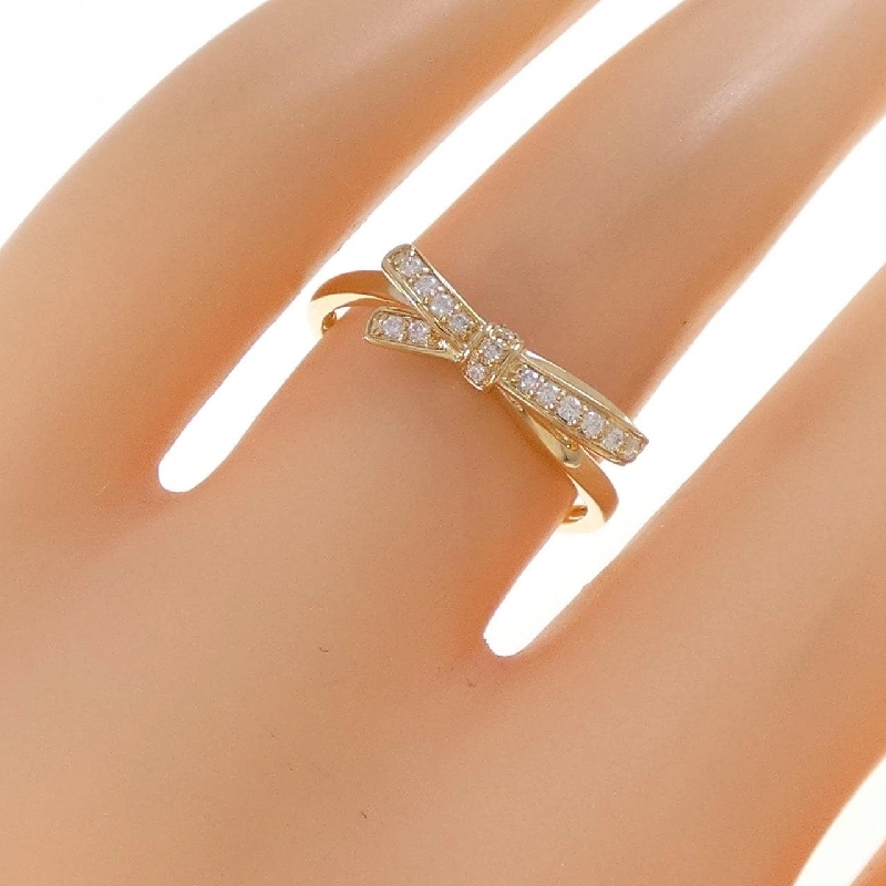 Nhẫn kim cương hình ruy băng K18YG - Hàng hiệu chính hãng 853221