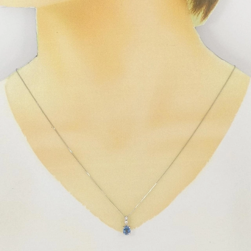 Dây chuyền aquamarine PT900/PT850 0.92CT - Hàng hiệu Authentic 862353