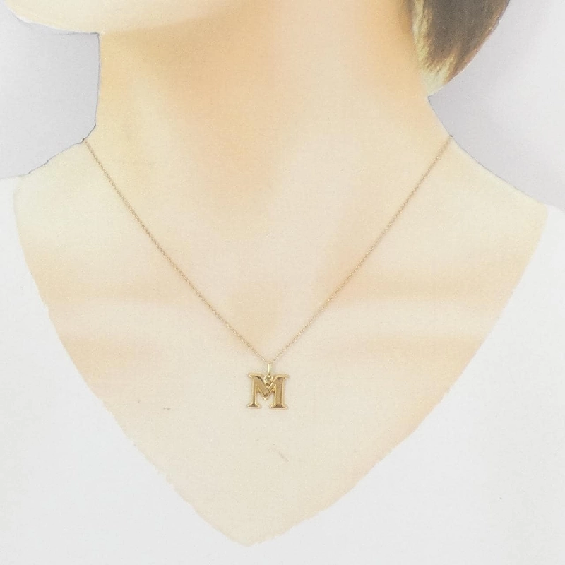 K18YG Chữ cái M Dây chuyền - Hàng hiệu Chính hãng 864329