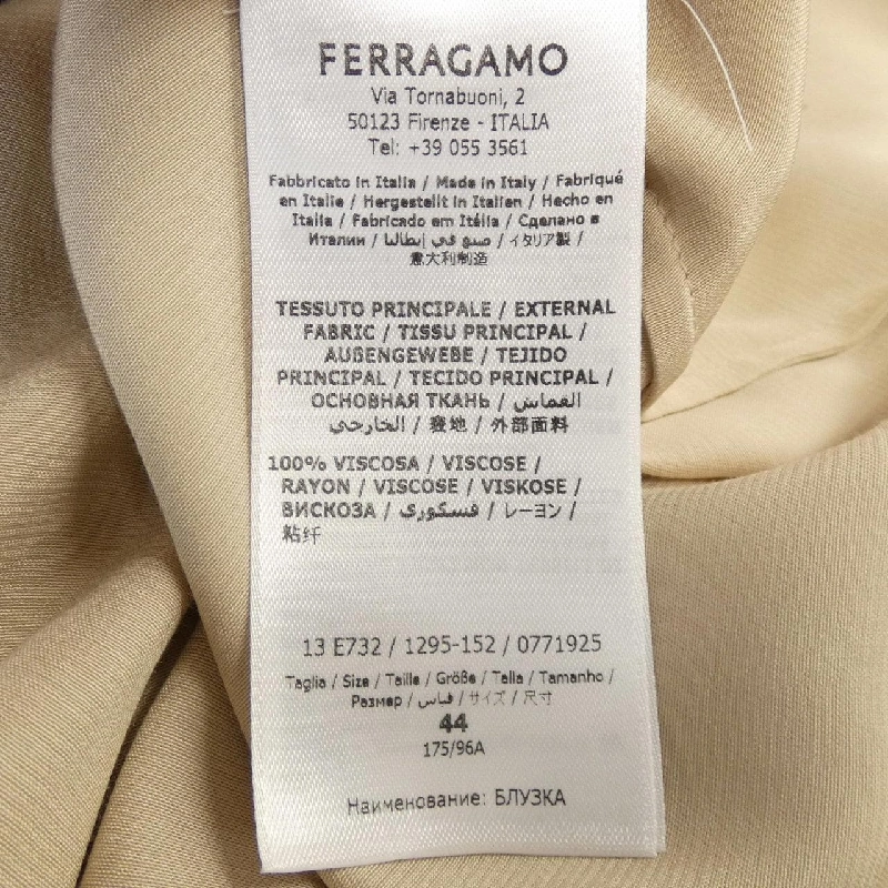 【Mã giảm giá】Áo sơ mi FERRAGAMO 644156