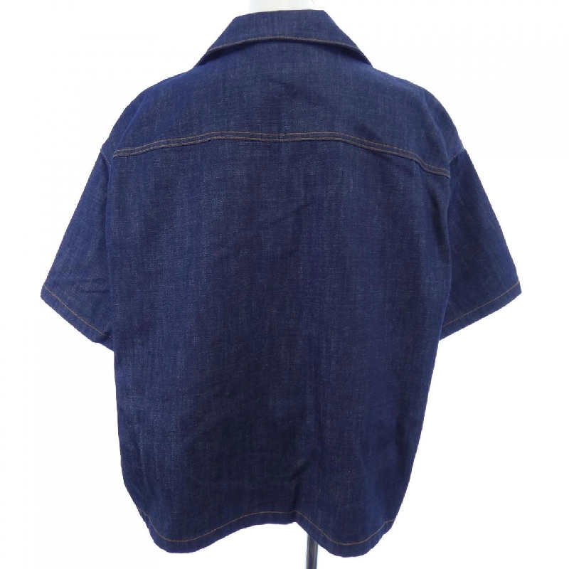 Áo sơ mi denim selvedge logo tam giác PRADA GEC068 S212 15C7 S/S - Hàng hiệu Chính hãng 893918