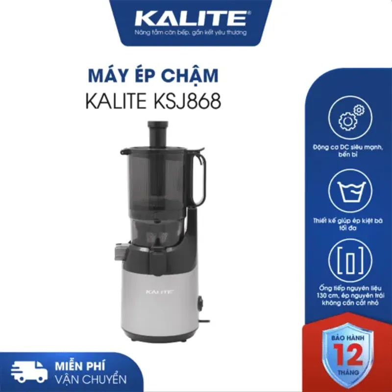 Máy ép chậm KALITE KSJ868 động cơ DC siêu khỏe ép kiệt bã 572352