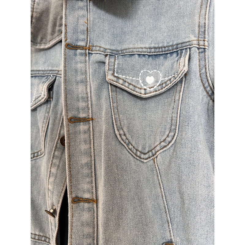 Váy jean cách điệu tay bồng  494400