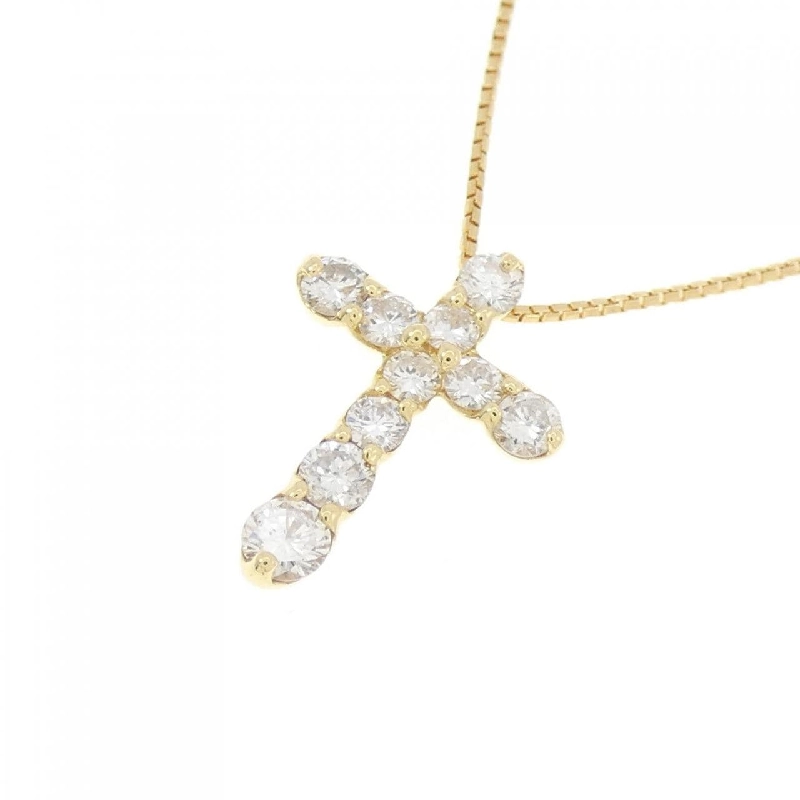 K18YG Dây chuyền kim cương hình chữ thập 0.5CT - Hàng hiệu Chính hãng 859947