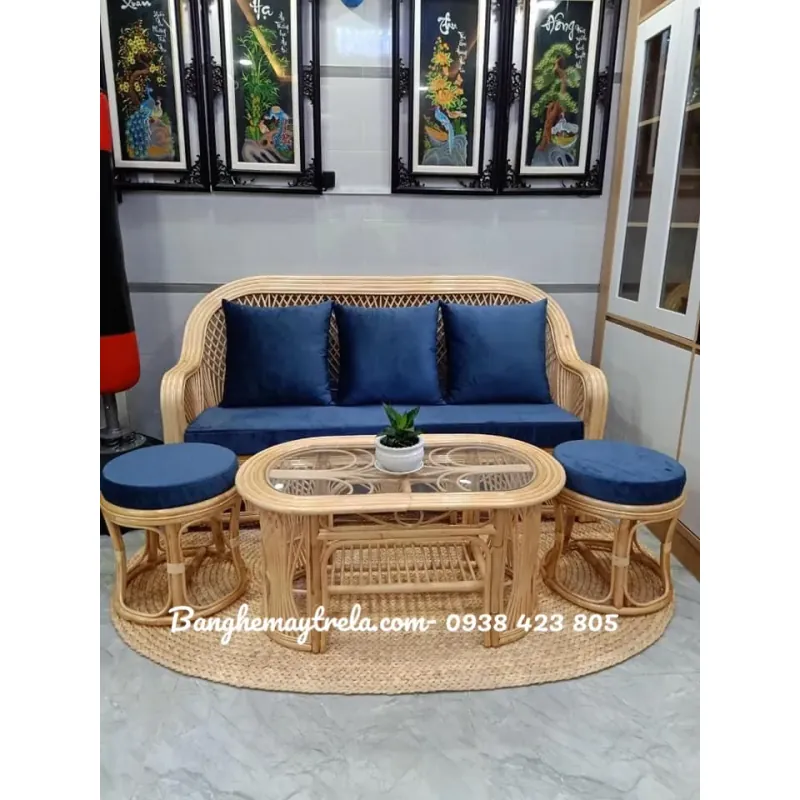 Sofa mây phòng khách nhỏ gọn 610430