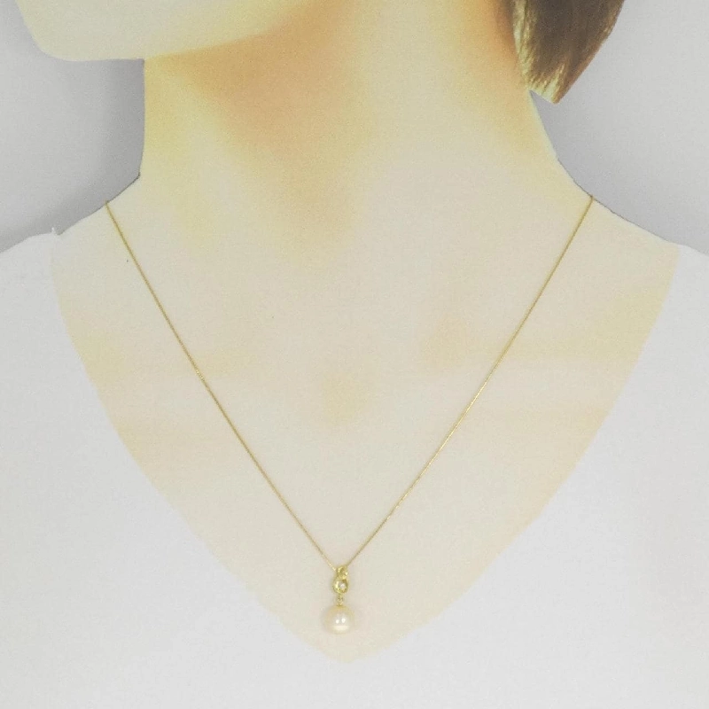 K18YG Ngọc trai Akoya Dây chuyền 7.1mm - Hàng hiệu Chính hãng 857808