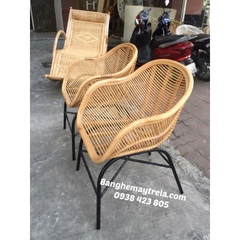 Ghế mây cafe chân sắt giá rẻ 790441