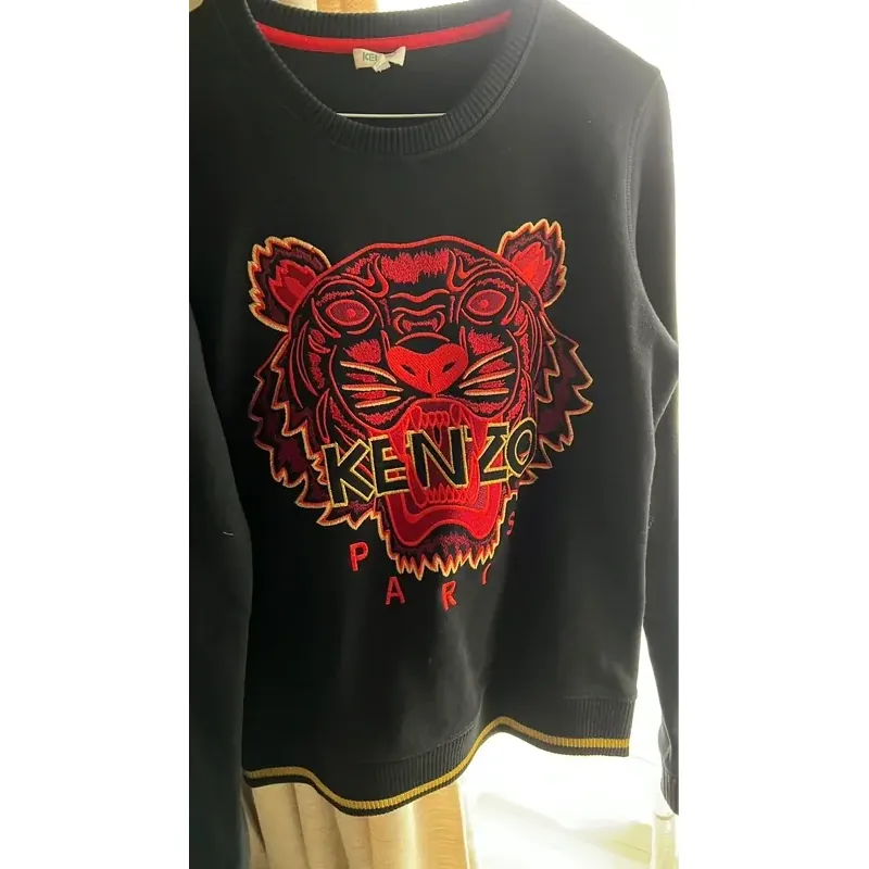 Áo sweater nam Kenzo thêu đầu hổ màu đen size M 757102