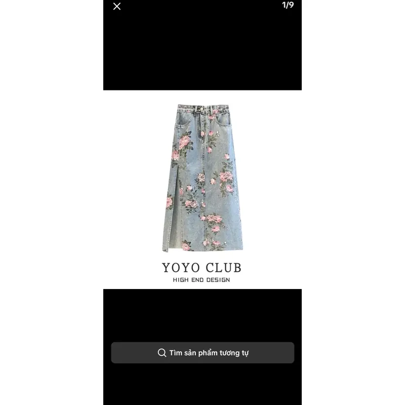 chân váy jean hoa 605995