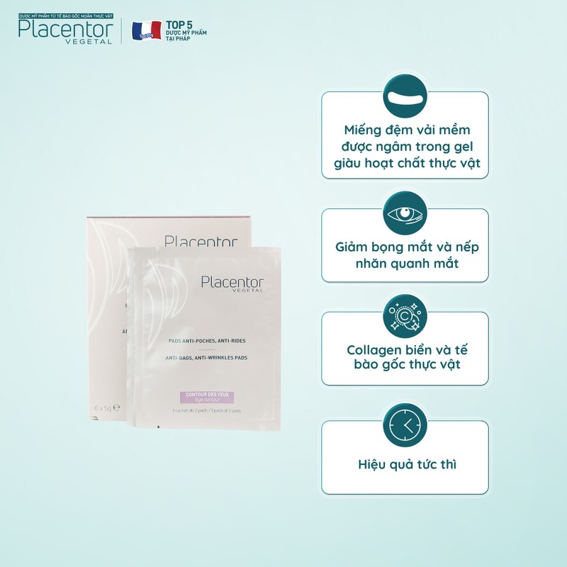 Mặt nạ giảm nếp nhăn và bọng mắt Placentor Anti-Wrinkle Pads Anti-Pouch - Ry Store 186696