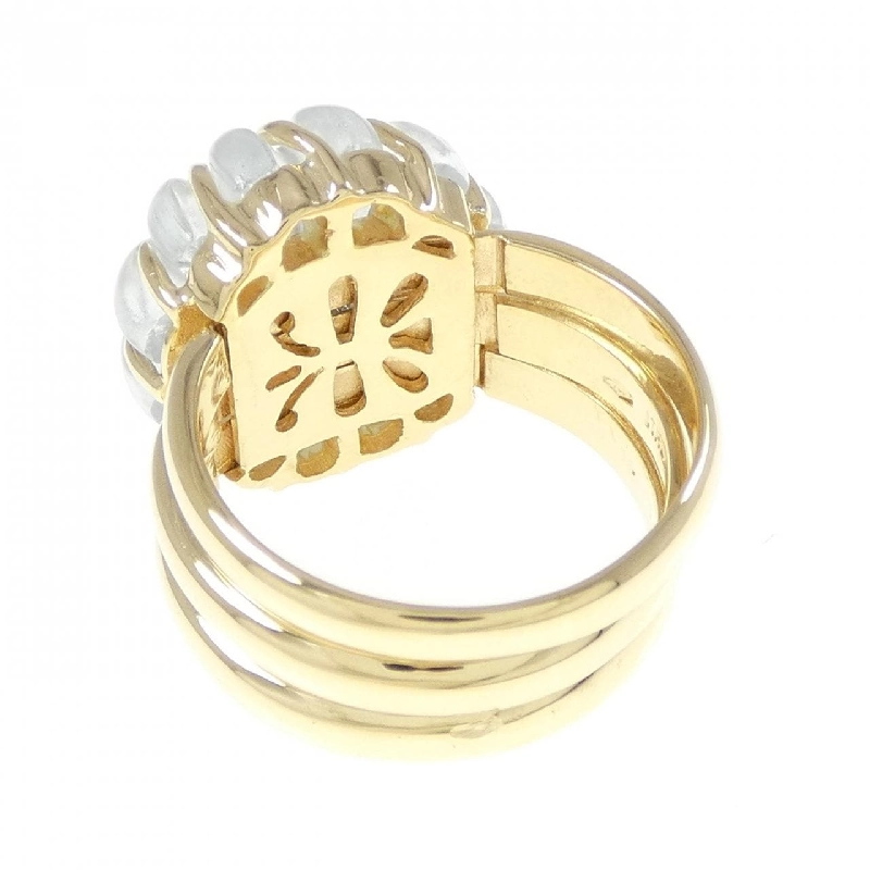 Nhẫn hoa đá topaz xanh 750YG/750WG 669572