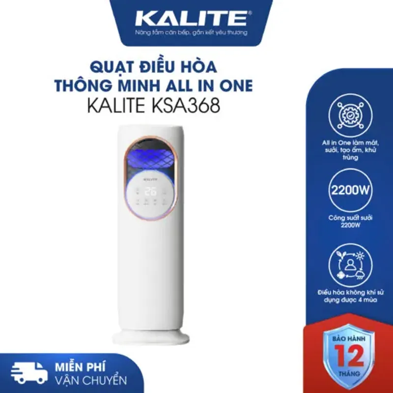 Quạt sưởi Kalite KSA368 🌬️ làm mát, sưởi ấm, tạo ẩm – diệt khuẩn ✨ 707036