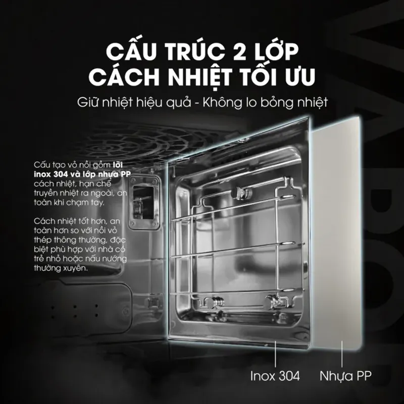 Nồi chiên hơi nước Kalite Vapor 4in1, 8 chế độ nấu tự động 715917