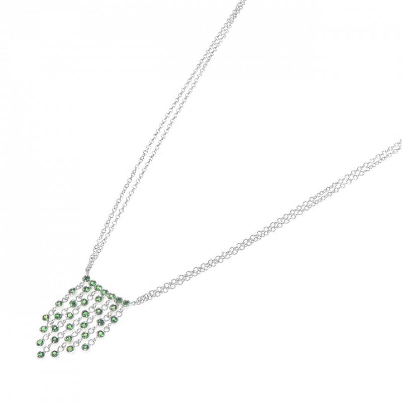 Dây chuyền Garnet Xanh 750WG 0.89CT - Hàng hiệu Chính hãng 859488