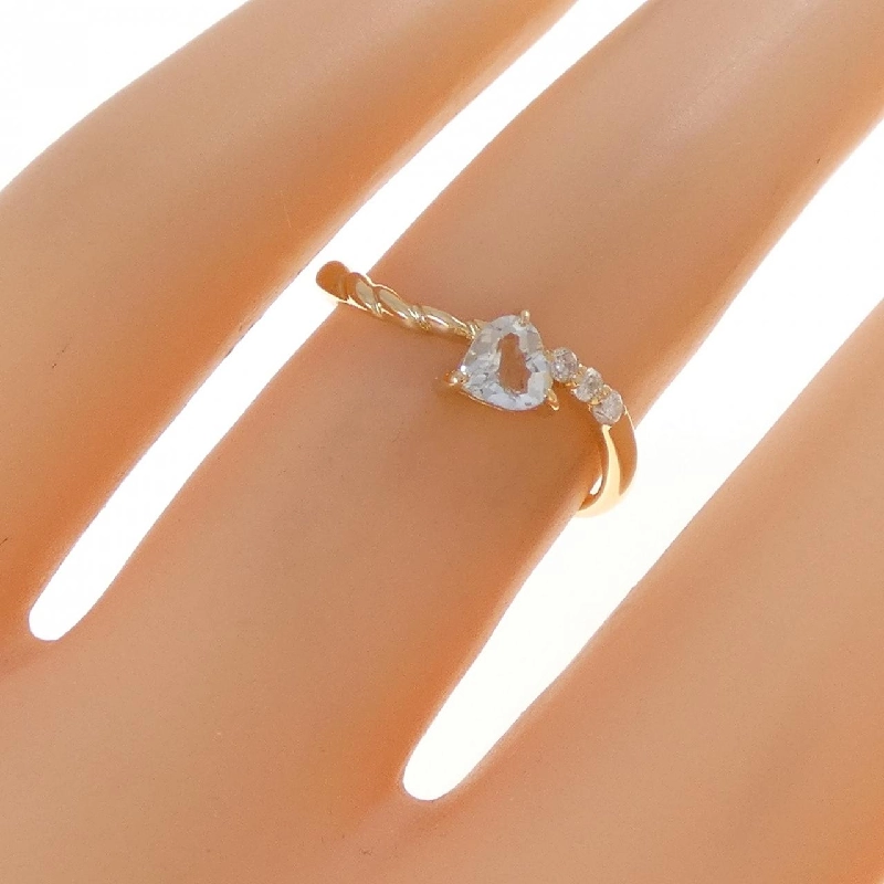 Nhẫn Aquamarine Hình Trái Tim K18YG - Hàng hiệu Chính Hãng 852665