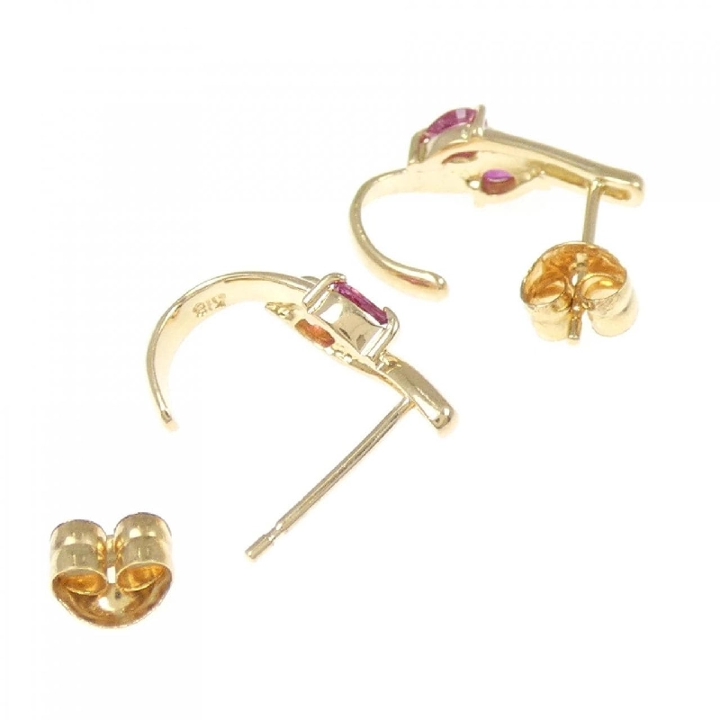 K18YG Bông tai Ruby - Hàng hiệu Chính hãng 864454