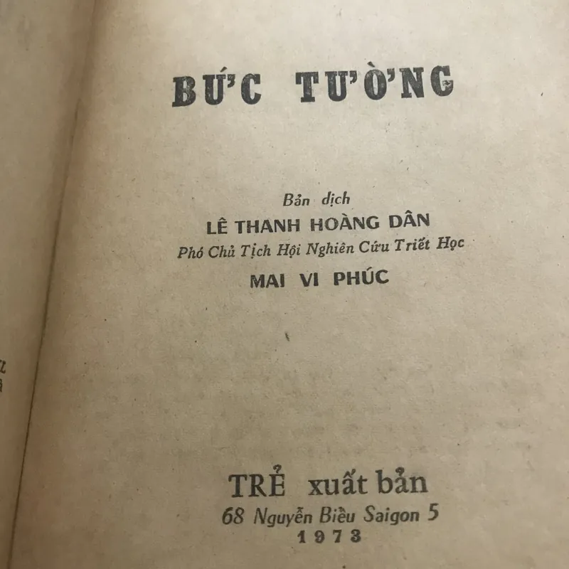 Bức Tường (1973 gốc hiếm, sách Jean Paul Sartre) 695488