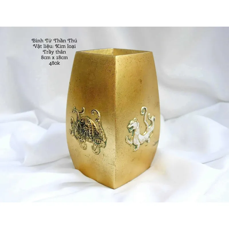 Bình Tứ Thần Thú Kim Loại Trày Thân 8cm x 18cm 603008