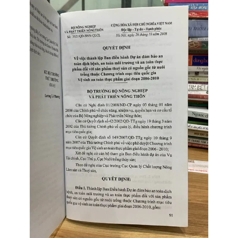 Các văn bản hướng dẫn thực hiện chương trình mục tiêu QG vệ sinh ATTP giai đoạn 2006-2010 716622