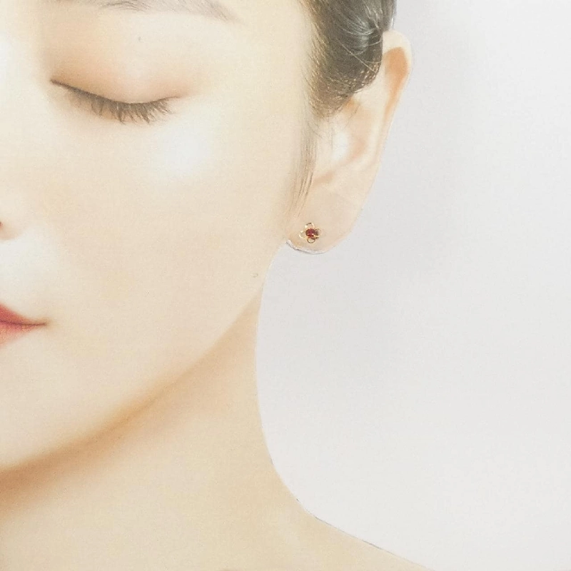 K18YG Hoa Garnet Bông Tai - Hàng hiệu Chính hãng 869736