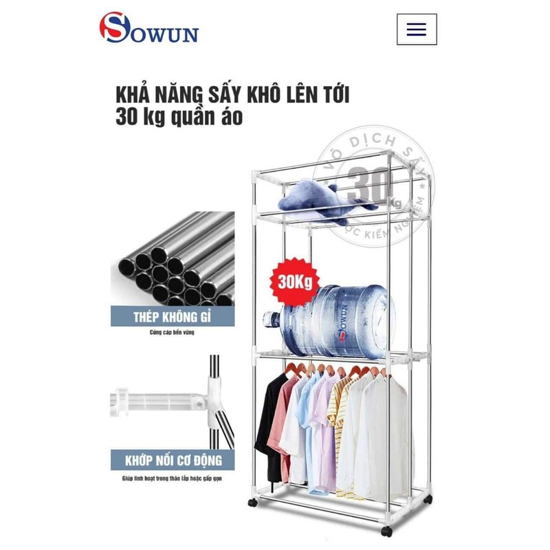 TỦ SẤY QUẦN ÁO SOWUN 869
🥰 77311