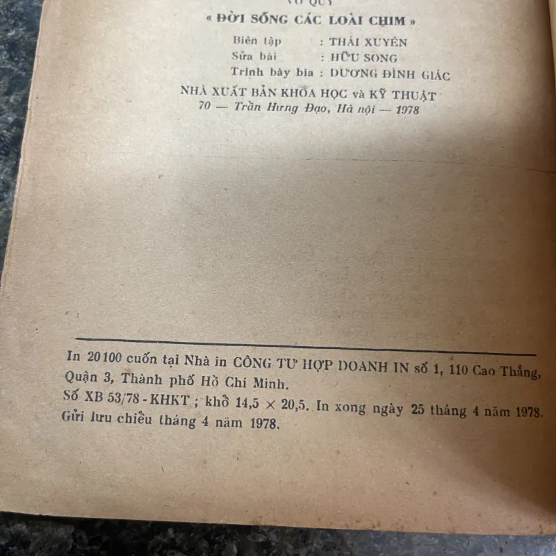 Đời sống các loài chim Võ Quý XB 1977 763312