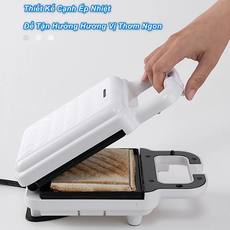 Máy nướng bánh mì Sandwich cầm tay màu đỏ, Máy làm bữa sáng đa năng 650W AFC YG-3088 148156