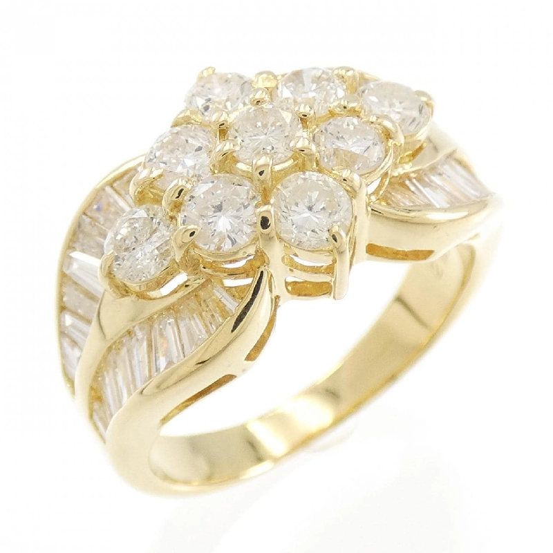 Nhẫn kim cương hoa K18YG 2.05CT 667597