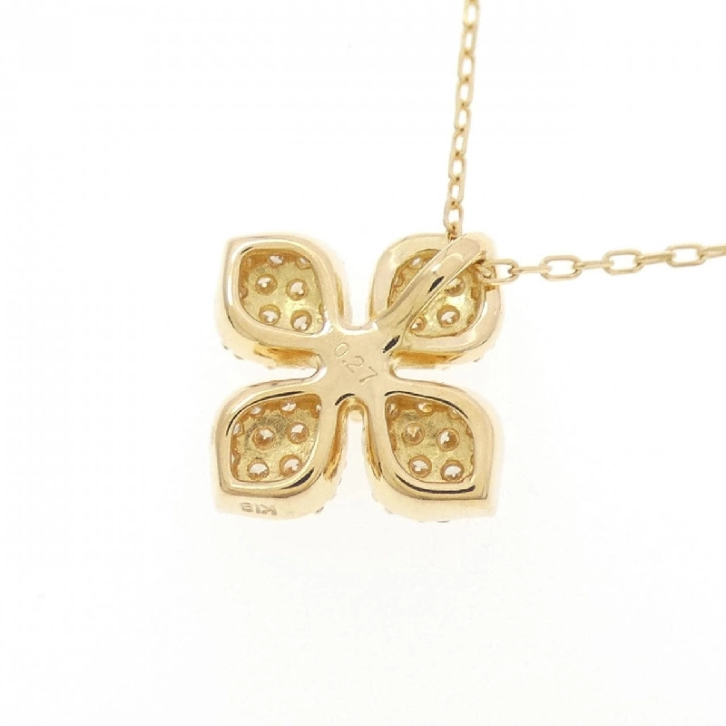 K18YG Hoa Pave Kim Cương Dây Chuyền 0.27CT - Hàng hiệu Chính hãng 847365