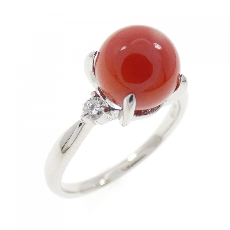 Nhẫn san hô PT900 7.6mm - Hàng hiệu Chính hãng 853685