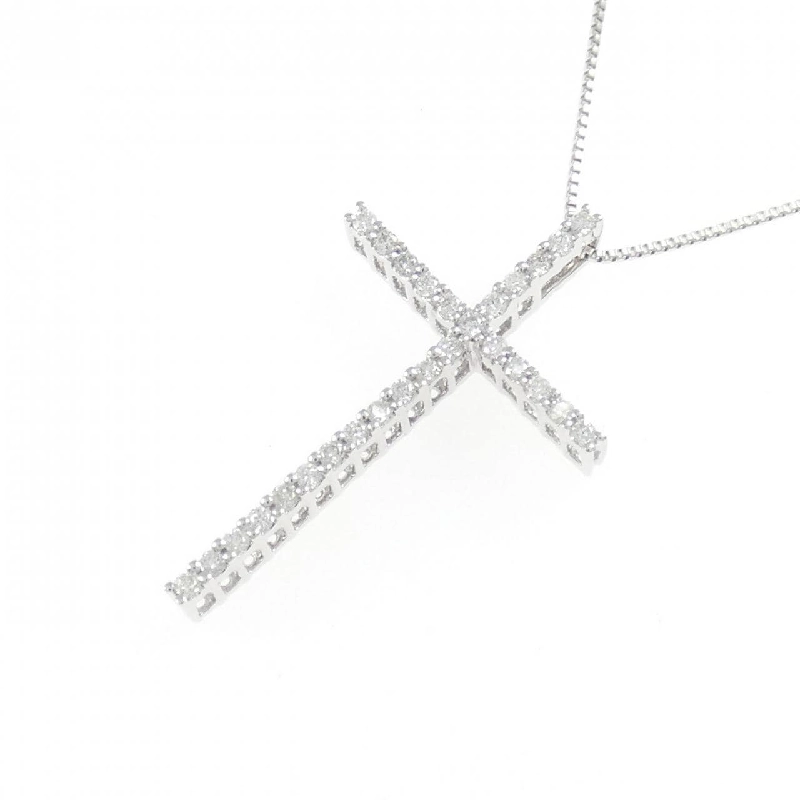 K18WG Dây chuyền kim cương chéo 0.20CT - Hàng hiệu Chính hãng 857802