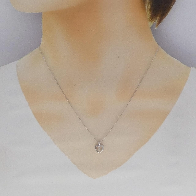 K18WG Dây chuyền kim cương hình trái tim 0.05CT - Hàng hiệu Chính hãng 856953