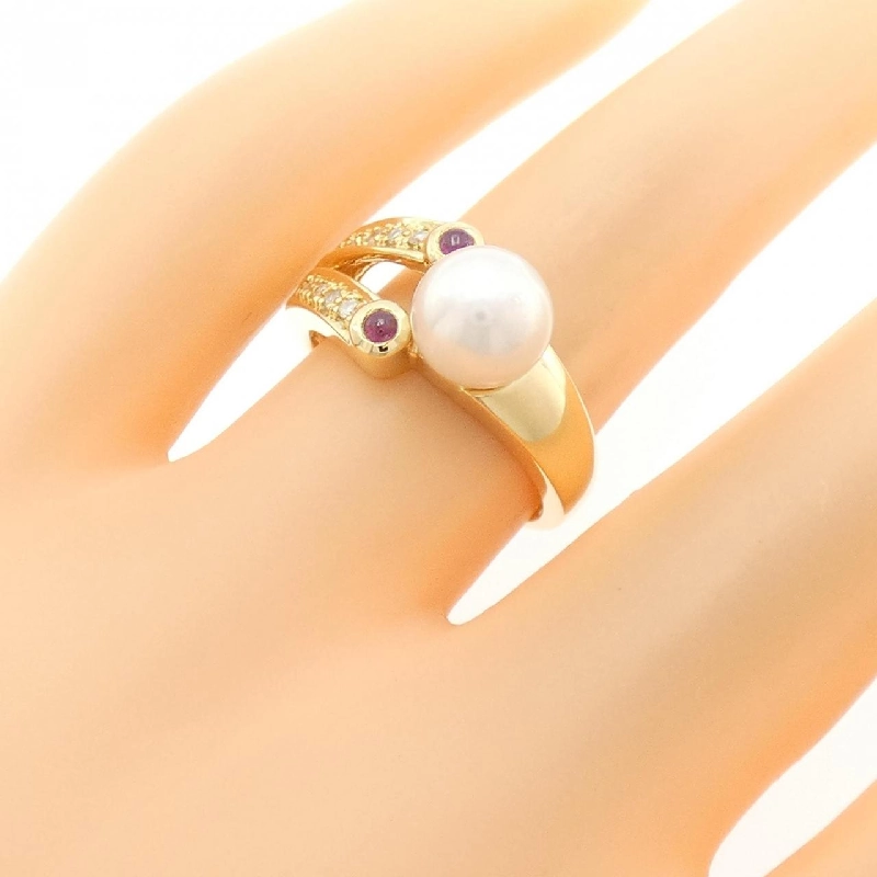 Nhẫn ngọc trai Akoya K18YG 7.3mm 669479