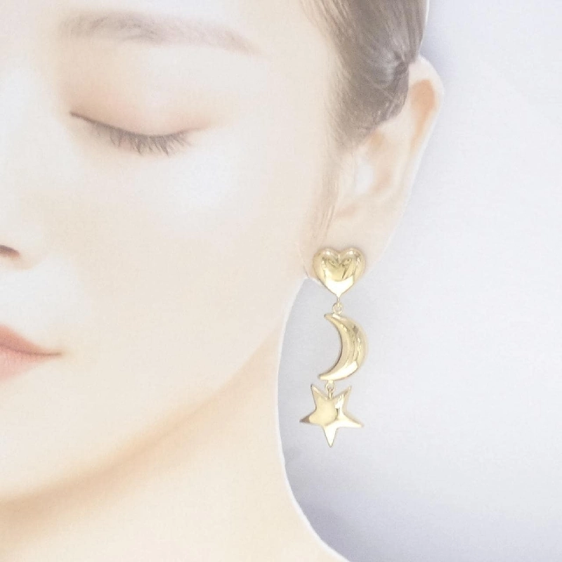 Bông tai hình trái tim × mặt trăng × ngôi sao 750YG/750WG/K18YG - Hàng hiệu Authentic 867671