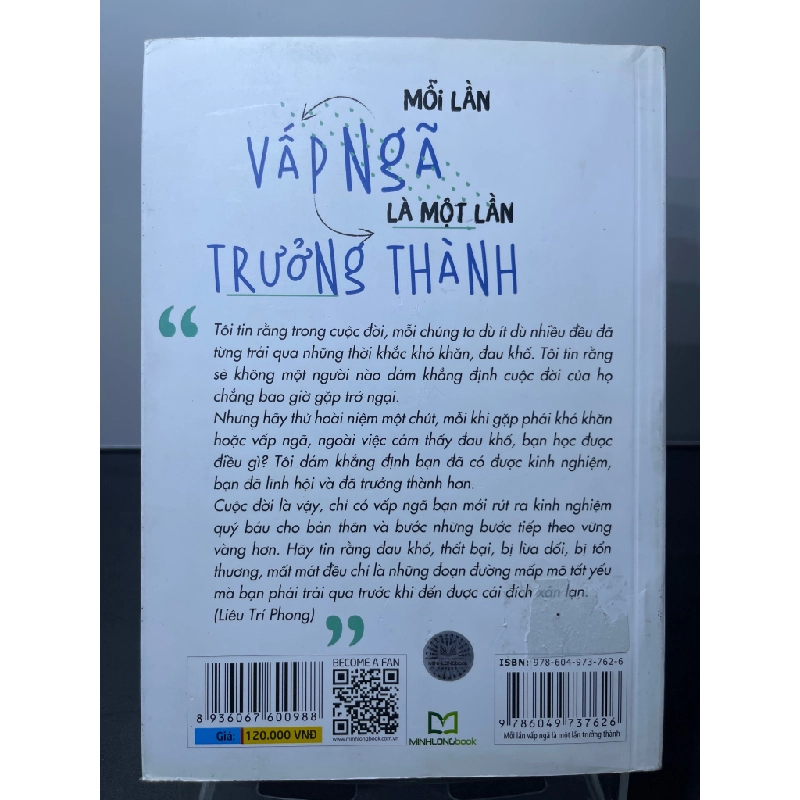 Mỗi lần vấp ngã là một lần trưởng thành 2019 mới 80% ố bẩn nhẹ bụng sách rách nhẹ góc gáy Liêu Trí Phong HPB1607 KỸ NĂNG 458682