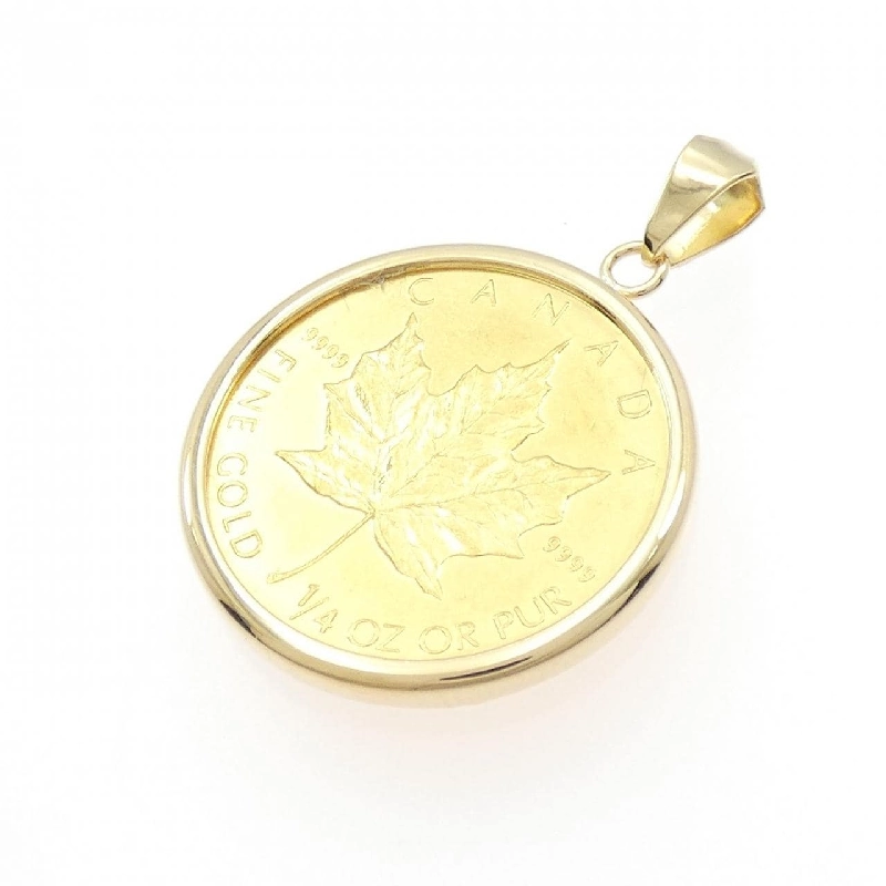 K18YG(枠) Đồng xu Mặt dây chuyền - Hàng hiệu Authentic 870142