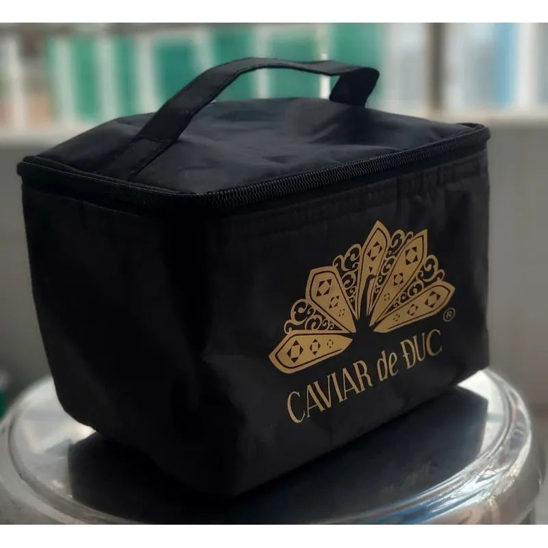 Túi đựng hộp cơm giữ nhiệt lót bạc vải Canvas không thấm nước, đựng bình nước giữ nhiệt 1013473