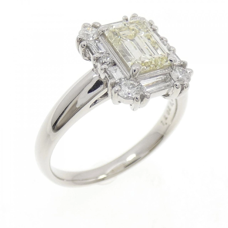 Nhẫn kim cương PT900 1.202CT VLY VS1 cắt hình ngọc lục bảo - Hàng hiệu Authentic 874809