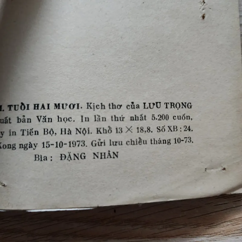 Hồng gấm tuổi 20 | kịch thơ | Lưu trọng lư | 1973 760173